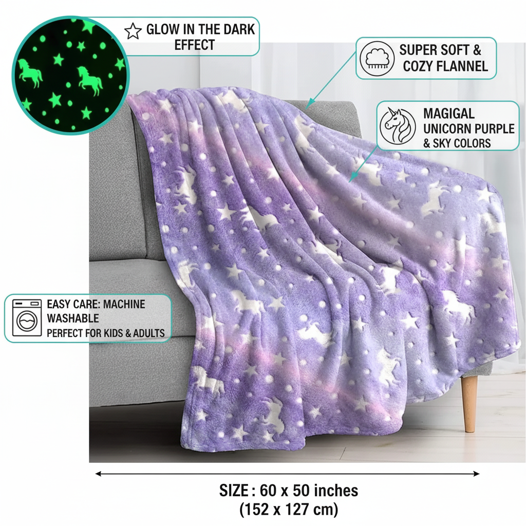 Glow-in-the-Dark Kids Blanket Collection - Mamadada