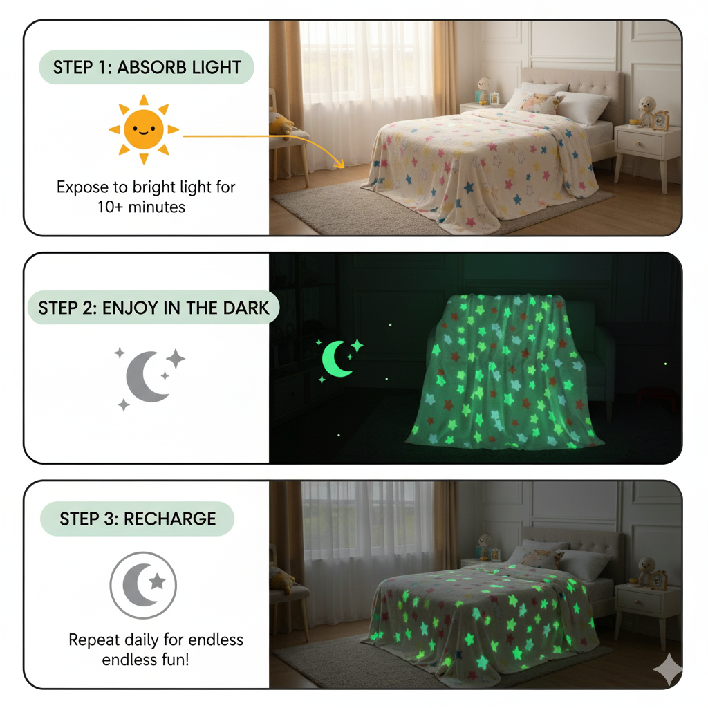 Glow-in-the-Dark Kids Blanket Collection