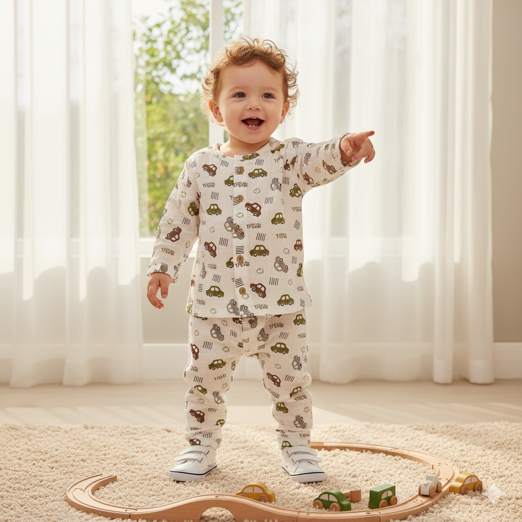 Adorable Muslin Nightwear Sets for Babies – Soft, Breathable & Gentle
