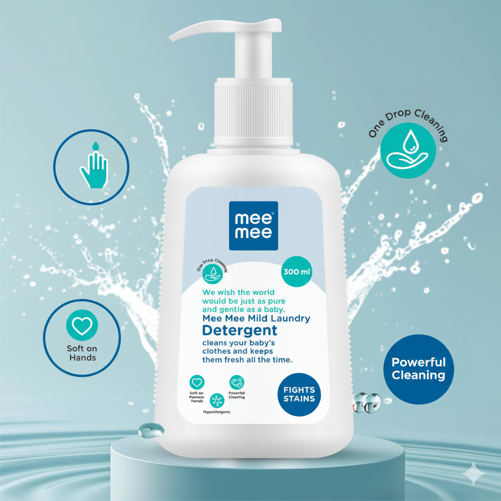 Mee Mee Mild Laundry Detergent – Gentle Baby Clothes Cleaner (300ml) - Mamadada