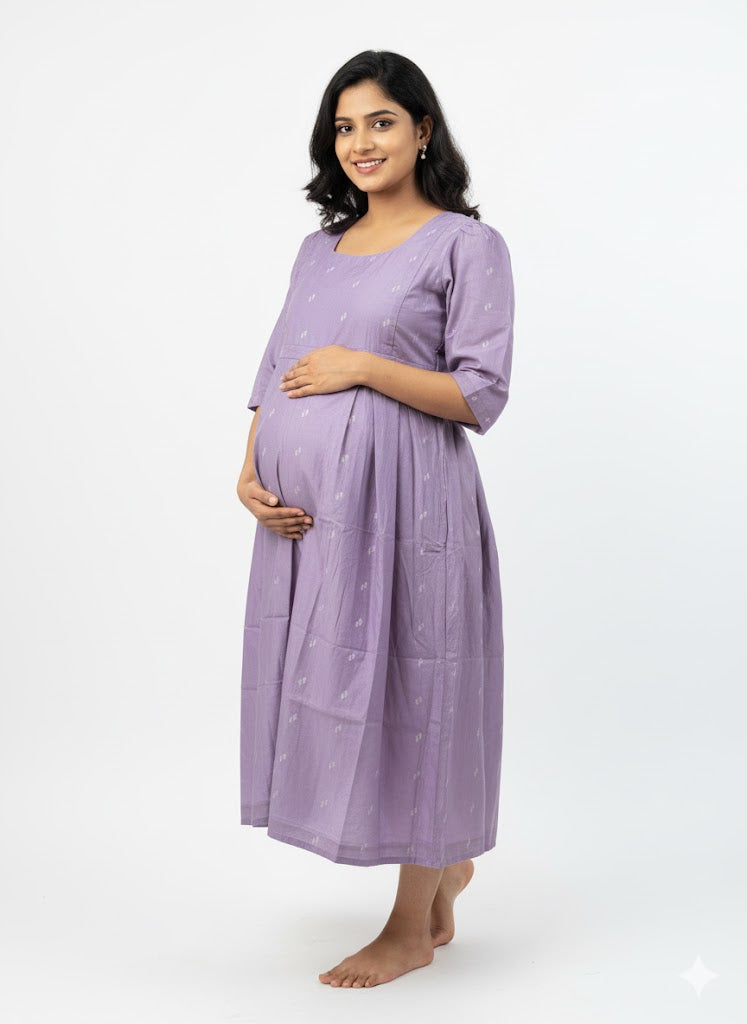 Lavender Cotton Maternity Dress
