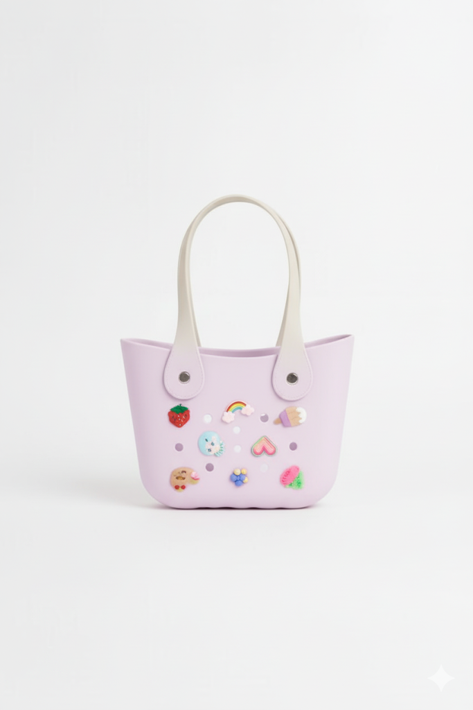 Pastel Silicone Tote Bags with Fun Charms - Mamadada