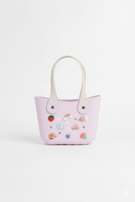 Pastel Silicone Tote Bags with Fun Charms