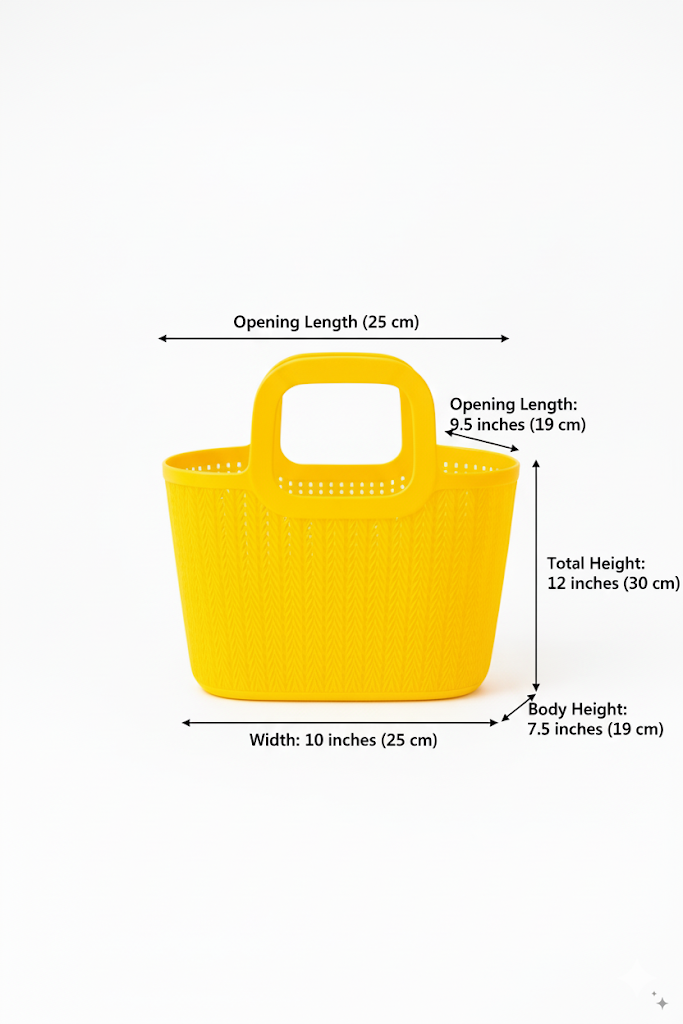 tylish Multipurpose Plastic Baskets with Textured Handle - Mamadada