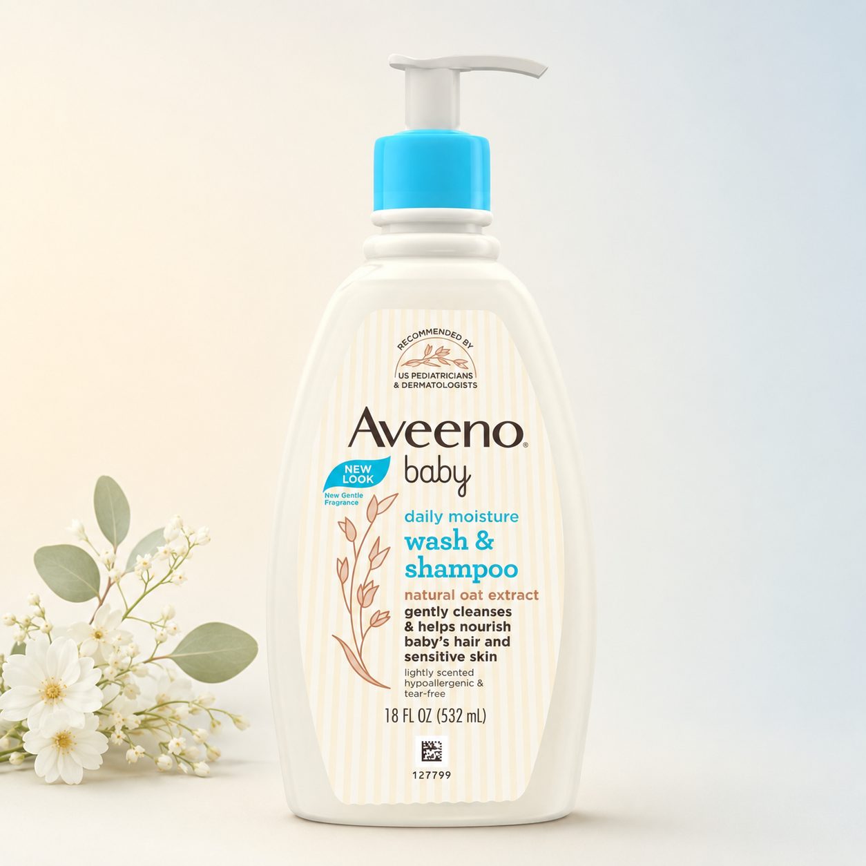 Aveeno Baby Daily Moisture Wash & Shampoo with Natural Oat Extract – 532 ml